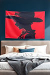 Vagonik One Piece Luffy Minimalist Smile Duvar Örtüsü Tapestry