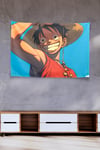 Vagonik One Piece Luffy With A Wide Grin Duvar Örtüsü Tapestry