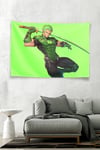 Vagonik One Piece Roronoa Zoro As Green Lantern Crossover Duvar Örtüsü Tapestry