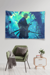 Vagonik One Piece Roronoa Zoro Looking Back İn Jungle Duvar Örtüsü Tapestry