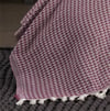 Vagonik Piramit Çift Kişilik Yatak Örtüsü 200 X 230 Cm Pike Pamuklu Koltuk Kanepe Örtüsü Püsküllü - Mürdüm