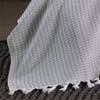 Vagonik Piramit Çift Kişilik Yatak Örtüsü 200 X 230 Cm Pike Pamuklu Koltuk Kanepe Örtüsü Püsküllü - Gri