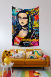 Vagonik Pop Art Leonardo Da Vinci Mona Lisa Grafiti Duvar Örtüsü Halısı