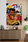 Vagonik Pop Art Muhammed Ali Grafiti Duvar Örtüsü Halısı