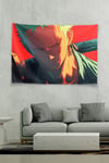 Vagonik Roronoa Zoro Focused Battle Ready Duvar Örtüsü Tapestry
