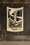 Vagonik Tarot Kartı Tower Duvar Örtüsü Halısı