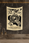 Vagonik Tarot Kartı Wheel And Fortune Duvar Örtüsü Halısı