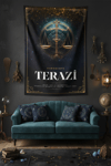 Vagonik Terazi burcu Astroloji Temalı Mistik Desenli Duvar Örtüsü Tapestry Desen 467