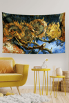 Vagonik Van Gogh Ayçiçekleri Duvar Örtüsü Halısı