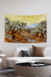 Vagonik Van Gogh Zeytin Ağaçları Duvar Örtüsü Halısı
