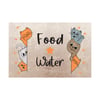 Vagonik Water Food Kedi Desenli Dijital Baskılı 35x50cm Dekoratif Çok Amaçlı Iç Ve Dış Kapı Paspası Mama Paspası