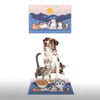 Vagonik Water Food Kedi Köpek Desenli Dijital Baskılı 35x50cm Dekoratif Çok Amaçlı Iç Ve Dış Kapı Paspası Mama Paspası