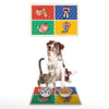 Vagonik Water Food Kedi Köpek Desenli Dijital Baskılı 35x50cm Dekoratif Çok Amaçlı Iç Ve Dış Kapı Paspası Mama Paspası