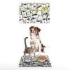 Vagonik Water Food Kedi Köpek Desenli Dijital Baskılı 35x50cm Dekoratif Çok Amaçlı Iç Ve Dış Kapı Paspası Mama Paspası