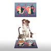 Vagonik Water Food Kedi Köpek Desenli Dijital Baskılı 35x50cm Dekoratif Çok Amaçlı Iç Ve Dış Kapı Paspası Mama Paspası