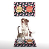 Vagonik Water Food Kedi Köpek Desenli Dijital Baskılı 35x50cm Dekoratif Çok Amaçlı Iç Ve Dış Kapı Paspası Mama Paspası