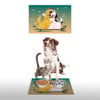 Vagonik Water Food Kedi Köpek Desenli Dijital Baskılı 35x50cm Dekoratif Çok Amaçlı Iç Ve Dış Kapı Paspası Mama Paspası