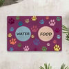 Vagonik Water Food Kedi Köpek Dijital Baskılı 50x70cm Dekoratif Çok Amaçlı Iç Ve Dış Kapı Paspası Mama Paspası