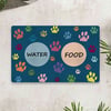 Vagonik Water Food Kedi Köpek Dijital Baskılı 50x70cm Dekoratif Çok Amaçlı Iç Ve Dış Kapı Paspası Mama Paspası