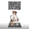 Vagonik Water Food Kedi Köpek Zebra Desenli Dijital Baskılı 35x50cm Dekoratif Çok Amaçlı Iç Ve Dış Kapı Paspası Mama Paspası