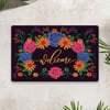 Vagonik Welcome Çiçek Dijital Baskılı 50x70cm Dekoratif Çok Amaçlı Iç Ve Dış Kapı Paspası