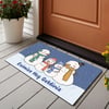 Vagonik Yılbaşı Kardan Adam Ailesi Dijital Baskılı 50x70cm Dekoratif Çok Amaçlı Iç Ve Dış Kapı Paspası