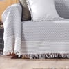 Vagonik Zigzag Desenli 3m Çekyat Kollarını Örten Battal Boy Koltuk Örtüsü 170 x 300 Gri
