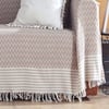 Vagonik Zigzag Desenli 3m Çekyat Kollarını Örten Battal Boy Koltuk Örtüsü 170 x 300 Bej