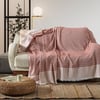 Vagonik Zigzag Natural Keten Koltuk Örtüsü | Koltuk Şalı Çekyat Örtüsü - Kiremit
