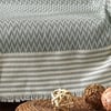 Vagonik Zigzag Natural Keten Koltuk Örtüsü | Koltuk Şalı Çekyat Örtüsü - Yeşil
