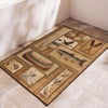 Vintage Kayık Balık ve Vahşi Doğa Desenli Dijital Baskılı Halı Kaydırmaz Tabanlı Yıkanabilir Halı