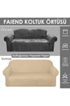 Balpeteği 3 Kişilik Vizon Lastikli Kanepe Örtüsü | Lastikli Koltuk Örtüsü | koltuk kılıfı