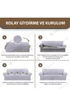 Likralı Streç Lastikli Koltuk Örtüsü Takımı 3 3 1 1 Esnek Kanepe çekyat kılıfı