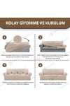Likralı Streç Lastikli Koltuk Örtüsü Takımı 3 3 1 1 Esnek Kanepe çekyat kılıfı