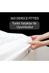 Micro Fitted Full Kenarlı Sıvı Su Geçirmez  Tek Çift Kişilik Beyaz Renkli Yatak Koruyucu Alez Çarşaf