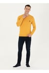  U.S. Polo Assn. Bisiklet Yaka Slim Fit Hardal Erkek Kazak TD01-BSK23