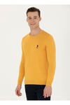  U.S. Polo Assn. Bisiklet Yaka Slim Fit Hardal Erkek Kazak TD01-BSK23
