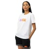 Beyaz Bisiklet Yaka Baskılı Kadın T-shirt 