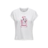 Beyaz Kadın Bisiklet Yaka T-shirt
