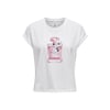 Beyaz Kadın Bisiklet Yaka T-shirt