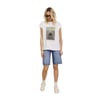 Bisiklet Yaka Baskılı Kadın T-shirt 12234665