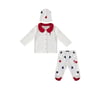 Ekru Çırçıtlı Kalp Desenli Bebek 3Lü Takım