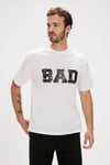 ERKEK BASKILI BİSİKLET YAKA T-SHIRT