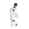 Erkek Beyaz Logo Navarro Bisiklet Yaka Sweatshirt 321M3CW-001