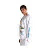 Erkek Beyaz Logo Navarro Bisiklet Yaka Sweatshirt 321M3CW-001