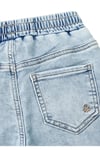 Erkek Çocuk Açık Mavi Arka Cebi Logolu Lastik Paça Ağartılmış Denim Pantolon