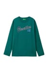 Erkek Çocuk Önü Çok Renkli Logo Baskılı Bisiklet Yaka Sweatshirt