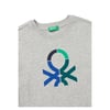 Erkek Çocuk Önü Çok Renkli Logo Baskılı Bisiklet Yaka Sweatshirt