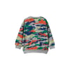 Erkek Çocuk Renkli Kamuflaj Desenli Bisiklet Yaka Sweatshirt