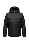 Erkek Kapitone Çizgili Desenli Kapüşonlu Slim Fit Şişme Casual Mont